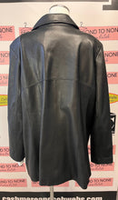 Cargar imagen en el visor de la galería, 100% Black Leather Longer Jacket (Size XXL)