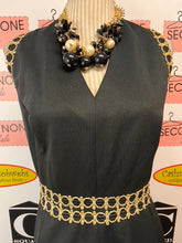 Load image into Gallery viewer, Vintage Black & Gold Gown (Size XL)