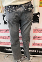 Load image into Gallery viewer, Tru Luxe Grey Embellished Jeans (Size 6)