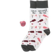 Cargar imagen en el visor de la galería, Fun WINE-Themed Socks With Bonus Cork (4 Designs)