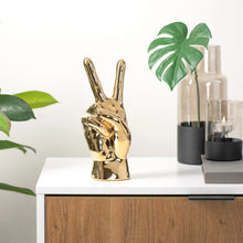 Cargar imagen en el visor de la galería, Gold Peace Sign Hand Sculpture (Only 1 Left!)