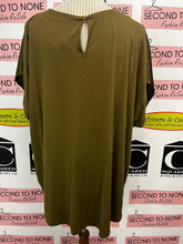 Load image into Gallery viewer, Olive Green Satin Shirt (Size 2XL)