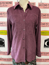 Load image into Gallery viewer, Vintage Faux Suede Purple Overshirt (Size L)