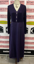 Load image into Gallery viewer, Vintage Deep-Purple Velour/Cotton Maxi Dress (Size S)