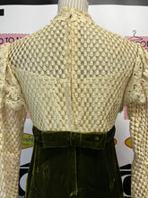 Load image into Gallery viewer, Vintage Handmade Lace & Velvet Dress (Size S)