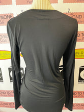 Load image into Gallery viewer, Faux Wrap Black Top (Size M)