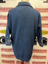 Load image into Gallery viewer, Vintage Tabi Embroidered Hem Denim Shirt (Size XL)