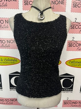 Load image into Gallery viewer, Vintage Black Sparkly Eyelash Tank (Size M)