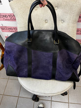 Load image into Gallery viewer, Vintage Purple Leather Duffel Bag