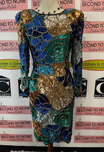 Load image into Gallery viewer, Vintage Fully Sequined Silk Dress (Size 6)