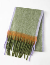 Load image into Gallery viewer, Olive Fringe Blanket Scarf