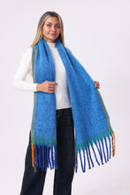 Cargar imagen en el visor de la galería, Blue Fringe Blanket Scarf