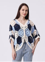 Load image into Gallery viewer, Crochet-Style 100% Cotton Top (One Size)(Only Blue Left!)