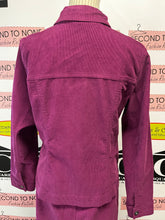 Load image into Gallery viewer, Deep Purple Corduroy Jacket & Skirt Set (Size M)