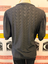 Charger l'image dans la galerie, Black Eyelet Accent Blouse (Size M)