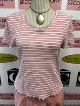 Load image into Gallery viewer, Striped Pink and White T-Shirt (Size M)