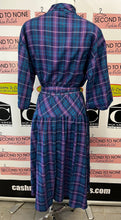 Load image into Gallery viewer, Vintage Gailliano Purple & Blue Plaid Dress (Size 16)
