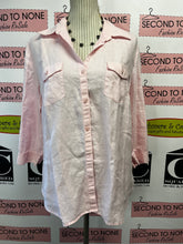 Charger l'image dans la galerie, Kim Rogers Pink 100% Linen Blouse (Size L)