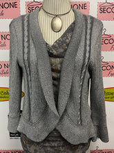Load image into Gallery viewer, Silver Sparkly Knit Cardigan (Size L)