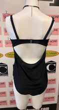 Cargar imagen en el visor de la galería, Black One-Piece Swimsuit with Tie Front (Size L)