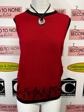 Load image into Gallery viewer, Vintage Dress Barn Red & Black Sleeveless Sweater (Size M)