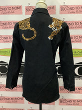 Cargar imagen en el visor de la galería, Chaqueta vaquera negra con tigre