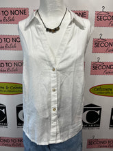 Load image into Gallery viewer, Linen Blend Collared Tank (Size XL)