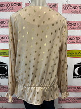 Cargar imagen en el visor de la galería, Fransa Gold Polka Dot Blouse (Size L)