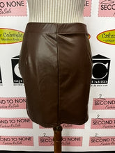 Load image into Gallery viewer, Brown Faux Leather Skirt (Size M)