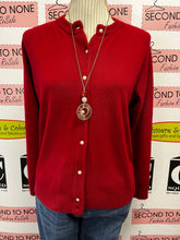 Cargar imagen en el visor de la galería, Carolyn Taylor Red Button Up Cardigan (Size L)