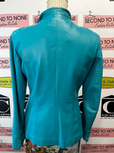 Load image into Gallery viewer, Vintage Teal Italian Leather Jacket (Size 44)