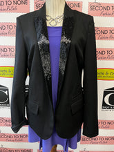 Charger l'image dans la galerie, Black Beaded Lapel Blazer (Size L)