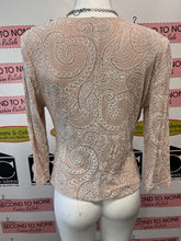 Load image into Gallery viewer, Vintage Blush Sparkly Mock-Wrap Top (Size 10)