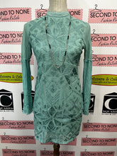 Load image into Gallery viewer, Free People Teal Embroidered Dress (Size 2)