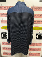 Charger l'image dans la galerie, Joseph Ribkoff Denim Polka Dot Top (Size XL)