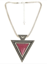Charger l'image dans la galerie, Large Triangle Stone & Rhinestone Necklace (2 Colors)