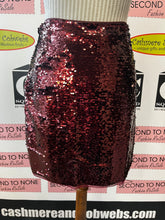 Load image into Gallery viewer, NWT Burgundy Sequin Skirt (Size 8)