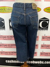 Cargar imagen en el visor de la galería, Silver Flare Leg Denim Capris (Waist 31”)