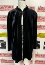 Load image into Gallery viewer, Vintage Black Crushed Velvet Cardigan (Size M)