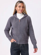Cargar imagen en el visor de la galería, Dk. Grey Double Zip Hooded Sweater (One Size)