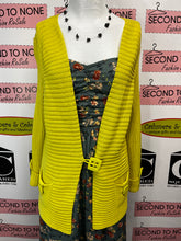 Load image into Gallery viewer, Alison Sheri Acid Yellow Knit Cardigan (Size S)