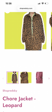 Charger l'image dans la galerie, Red Sky Leopard Denim Chore Jacket/Dress (Size 2=2XL)