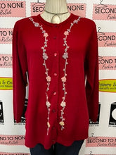 Load image into Gallery viewer, Nonpareil Cherry Red Beaded Cardigan (Size S)