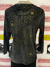 Charger l'image dans la galerie, Stretch Velvet With Gold Design Top