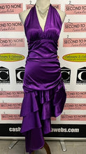 Load image into Gallery viewer, Elegant Purple Ruffle Halter Dress (Size 11)