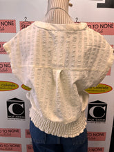 Load image into Gallery viewer, Ivory Puckered Hem Blouse (Size L)