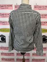 Cargar imagen en el visor de la galería, Ralph Lauren B&W Houndstooth Cotton Blouse (Size PXL)