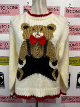 Load image into Gallery viewer, Vintage Heidi Bowtie Teddy Bear Sweater (Size S/M)