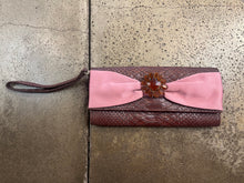 Load image into Gallery viewer, Liz Claiborne Purple Reptile Skin Clutch Wallet