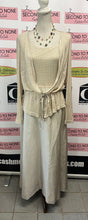 Load image into Gallery viewer, Vintage 2pc Knit/Satin Long Dress + Tie Waist Shrug (Size 20)